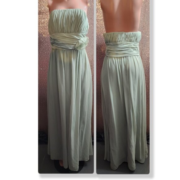 Green strapless Dress w/optional straps - Picture 1 of 8